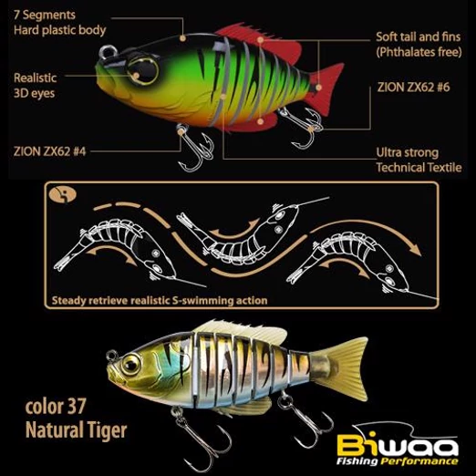 Biwaa Swimbait Seven S4" 10cm 17g 37 Natural Tiger wobbler