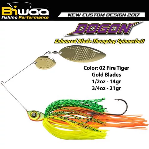 Biwaa Spinnerbait Dogon 1/2oz 14g 02 Fire Tiger-Gold Blades spinnerbait