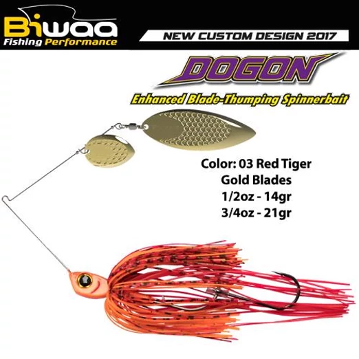 Biwaa Spinnerbait Dogon 1/2oz 14g 03 Red Tiger-Gold Blades spinnerbait