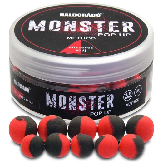 Haldorádó MONSTER Pop Up Method 9, 11 mm - Fűszeres Máj 30g
