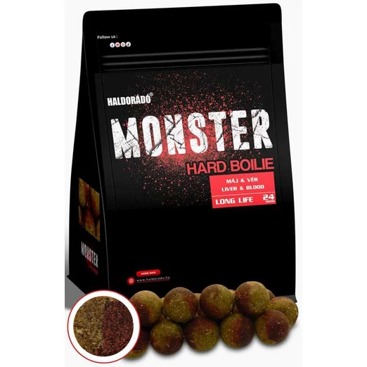 Haldorádó MONSTER Hard Boilie 24+ - Máj & Vér 700g