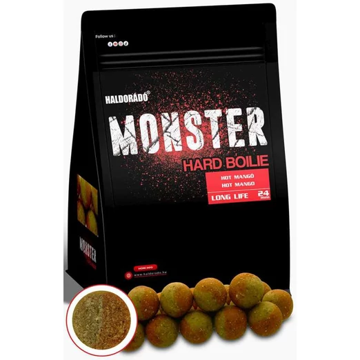 Haldorádó MONSTER Hard Boilie 24+ - Hot Mangó 700g