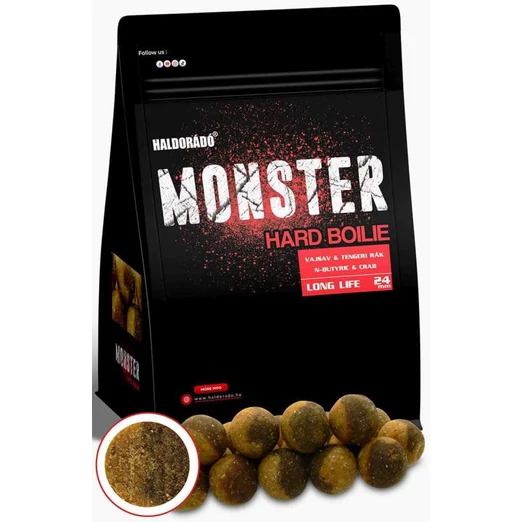 Haldorádó MONSTER Hard Boilie 24+ - Vajsav & Tengeri rák 700g