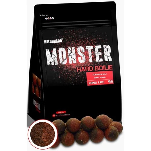 Haldorádó MONSTER Hard Boilie 24+ - Fűszeres Máj 700g