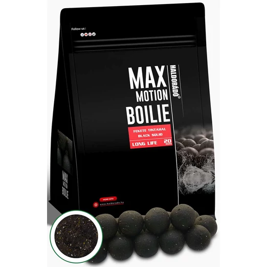 Haldorádó MAX MOTION Boilie Long Life 20 mm - Fekete Tintahal 800g