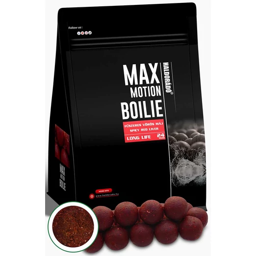 Haldorádó MAX MOTION Boilie Long Life 24 mm - Fűszeres Vörös Máj 800g
