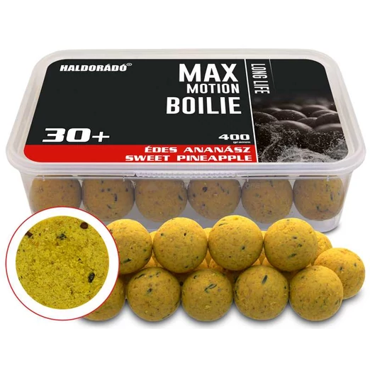 Haldorádó MAX MOTION Boilie Long Life 30+ mm - Édes Ananász 400g
