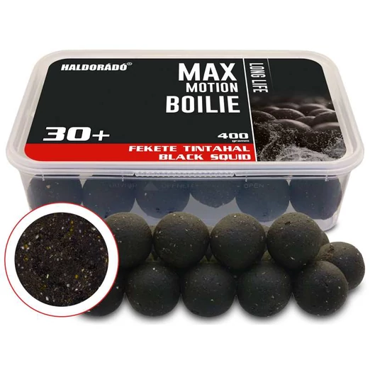 Haldorádó MAX MOTION Boilie Long Life 30+ mm - Fekete Tintahal 400g