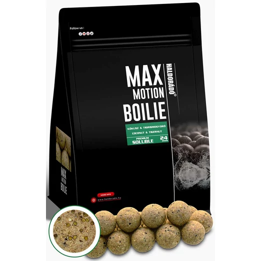 Haldorádó MAX MOTION Boilie Premium Soluble 24 mm - Kókusz & Tigrismogyoró 800g