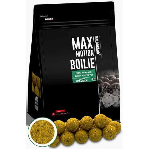 Haldorádó MAX MOTION Boilie Premium Soluble 24 mm - Édes Ananász 800g