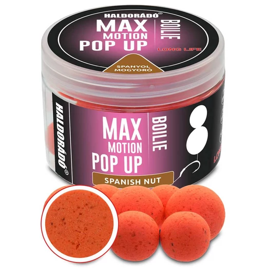 Haldorádó MAX MOTION Boilie Pop Up 16, 20 mm - Spanyol Mogyoró 50g