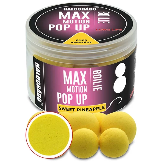 Haldorádó MAX MOTION Boilie Pop Up 16, 20 mm - Édes Ananász 50g
