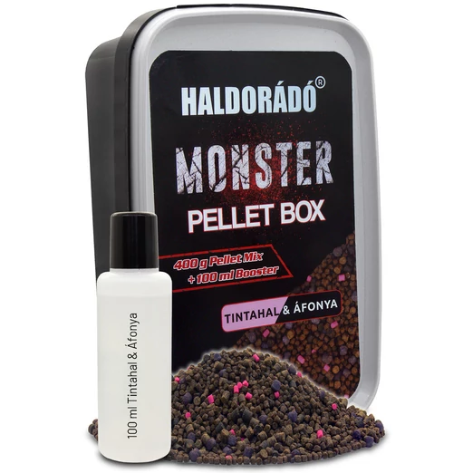 Haldorádó MONSTER Pellet Box - Tintahal & Áfonya 400g