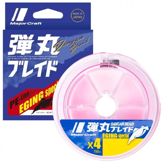 Major Craft Dangan Braid X4 Eging Special 150m #0.6 14lb Pink fonott zsinór
