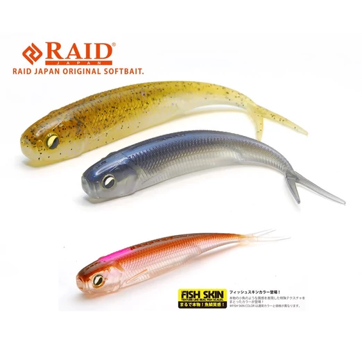Raid Japan Fish Roller Fish Skin 3" 8,9cm 080 Clear Wakasagi gumihal 7 db/csg