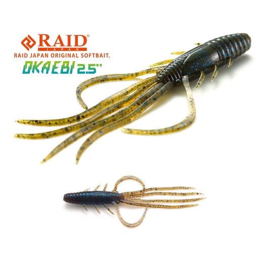 Raid Japan Oka Ebi 2,5" 6,3cm 020 Dark Cinnamon Blu FLK gumirák 6 db/csg