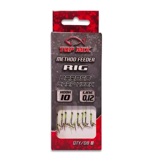 Top Mix Method Feeder előkötött horog csalitüskével 0,12mm #10 8db/csg