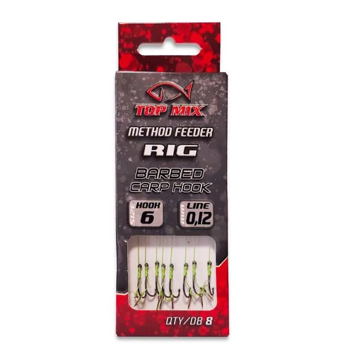 Top Mix Method Feeder előkötött horog csalitüskével 0,12mm #6 8db/csg