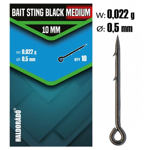 Haldorádó Bait Sting Black Medium 10mm fekete csalitüske 10 db/csg