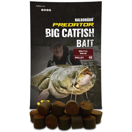 Haldorádó Catfish Bait Pellet 28mm Brutal Squid, harcsázó pellet 1kg