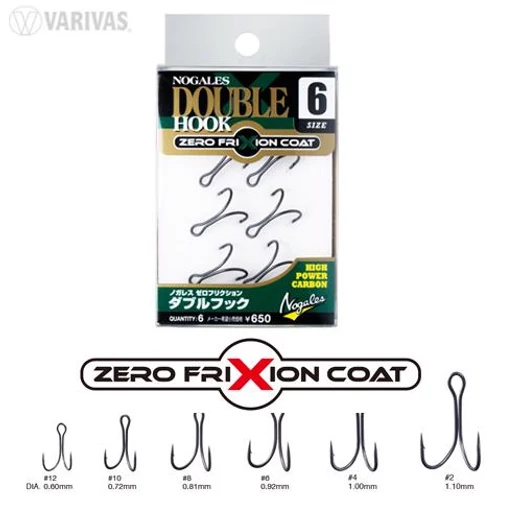 Varivas Nogles Zero Friction #4 kétágú horog 5 db/csg