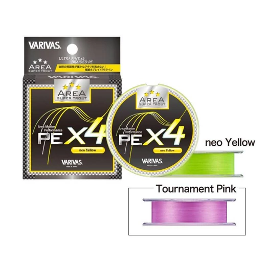 Varivas Super Trout Area PE X4 Neo Yellow 75m #0,15 4lbs fonott zsinór