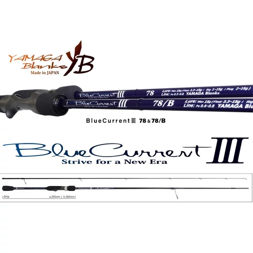 Yamaga Blanks Blue Current III 78 2.425m 2-15gr pergető horgászbot