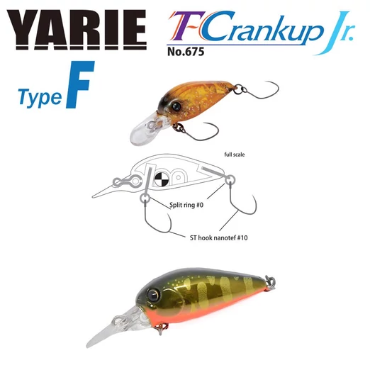 Yarie 675 T-Crankup JR Type F 28mm 1.8gr C33 Kurokin Yamame MG wobbler