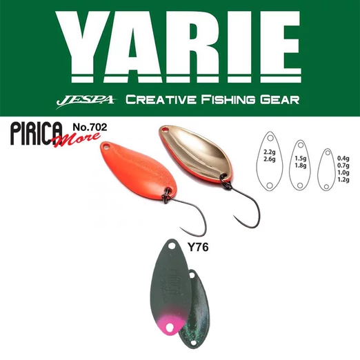 Yarie 702 Pirica More 2.6gr Y76 Olive/Pink Tail kanál villantó