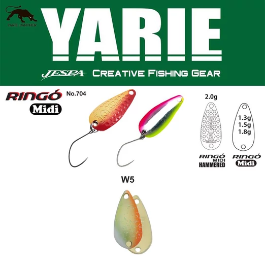 Yarie 704 Ringo Midi Hammered 2.0gr W5 Melon Short kanál villantó