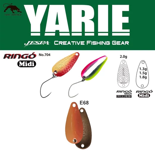Yarie 704 Ringo Midi Hammered 2.0gr E68 Caramel Gold kanál villantó