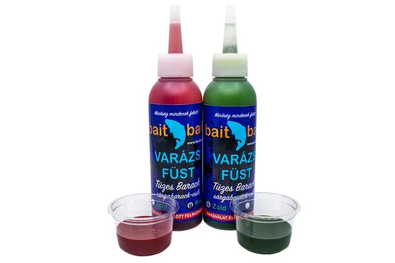 BaitBait Tüzes Barack fluo Liquid - Varázsfüst (fluo zöld) 100ml