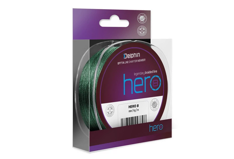 Delphin HERO 8 zöld 0,12mm 8,20kg 1000m fonott zsinór