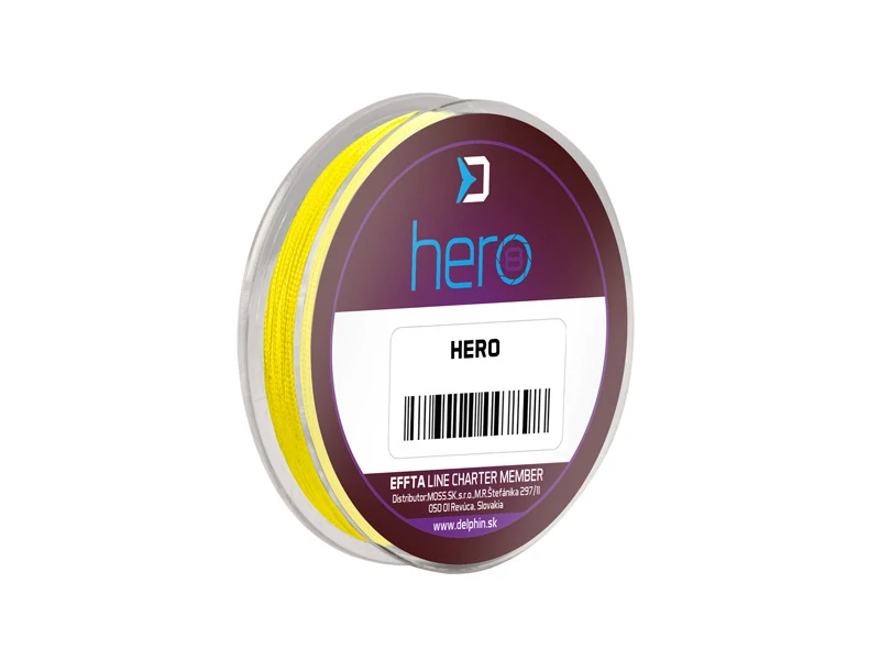 Delphin HERO 8 fluo sárga 0,18mm 13,20kg 15m fonott előkezsinór