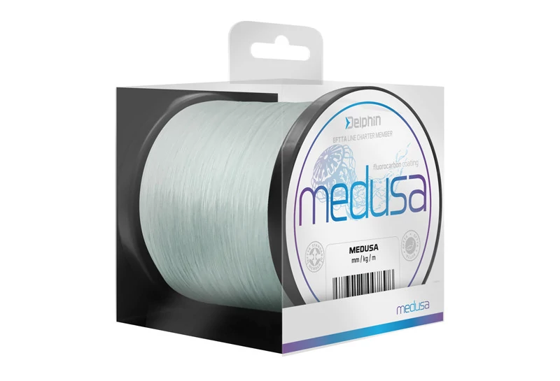 Delphin MEDUSA átlátszó 0,24mm 11,5lbs 1200m flurocarbon bevonatos monofil főzsinór