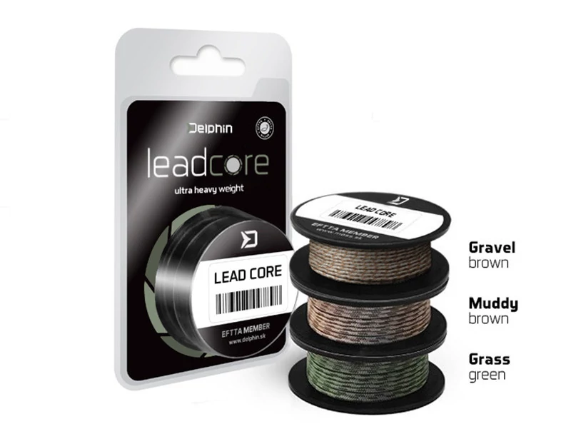 Delphin LEADCORE barna Muddy 45lbs 8m fonott előkezsinór