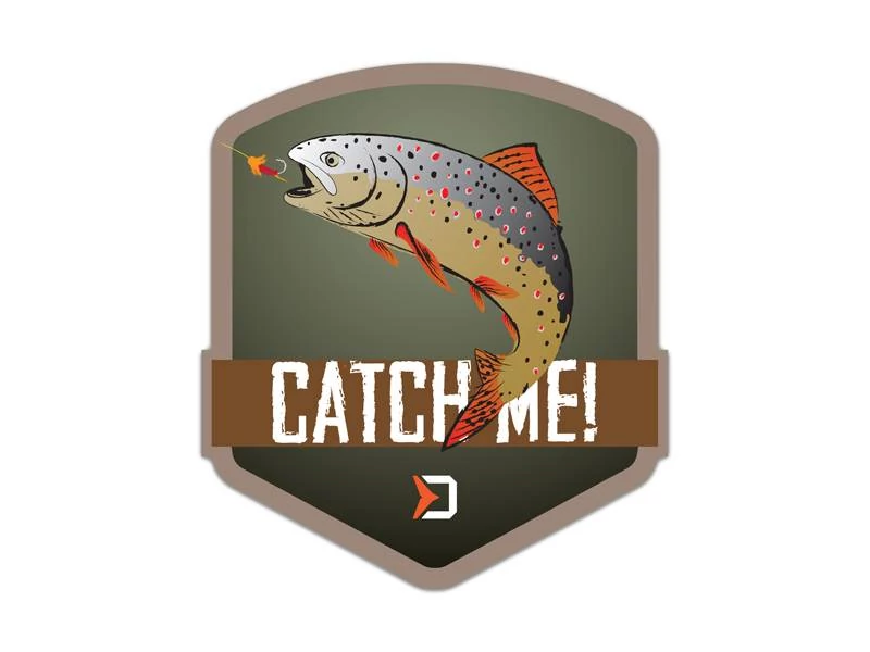 Delphin Catch Me pisztráng 9x8cm öntapadó matrica