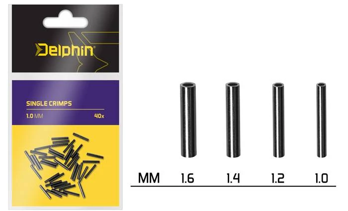 Delphin Single Crimps 1,6 40db, roppantó (krimpelő) cső