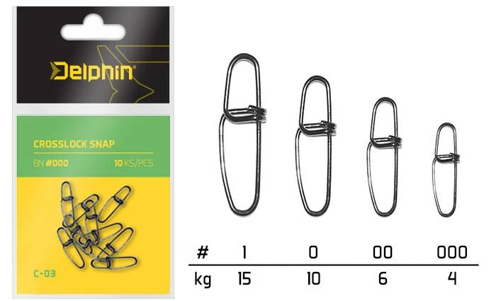 Delphin Crosslock snap C-03 BN/00 kapocs 10db