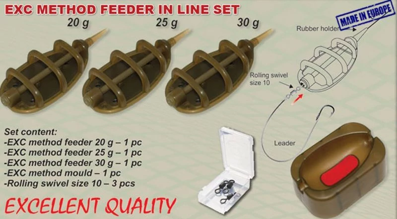 Extra Carp method Feeder Inline-kosár szett + töltő,forgók.