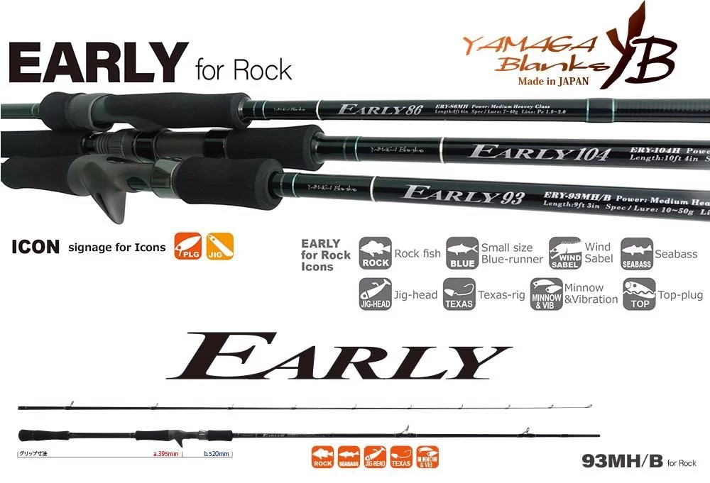 Yamaga Blanks Early Rock 93MH/B 2,81m 10-50g casting pergető horgászbot