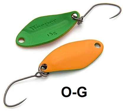 Nories Masukuroto Weeper 23mm 1.5g #076 kanál villantó (Ocker / Grün)