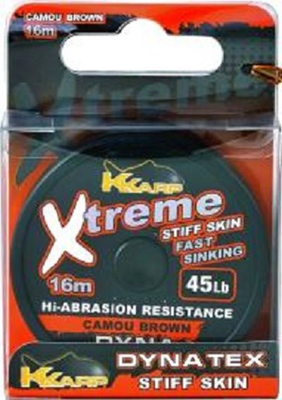 K-Karp Dyna Tex Xtreme Stiff 16 m 25 lb camo zöld előkezsinór
