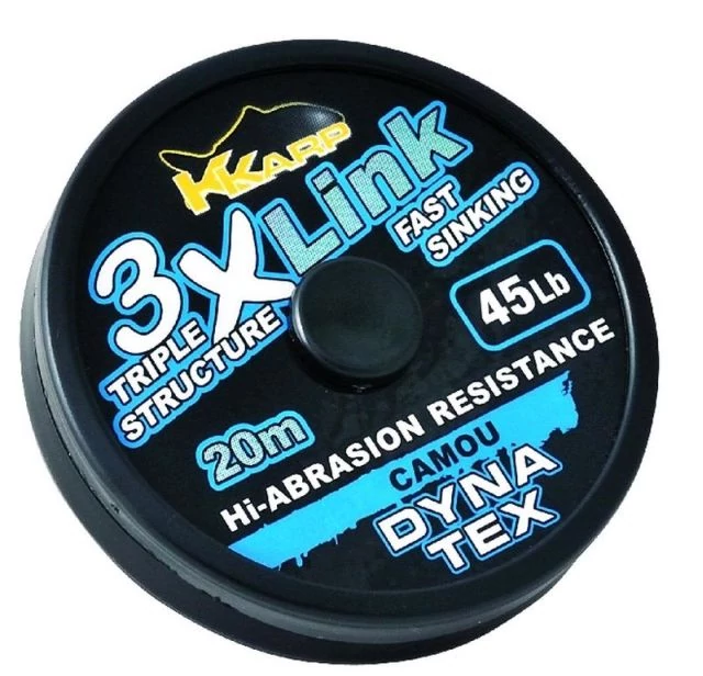 K-Karp Dyna Tex 3X-Link 20 m 25 lb camou fonott előkezsinór