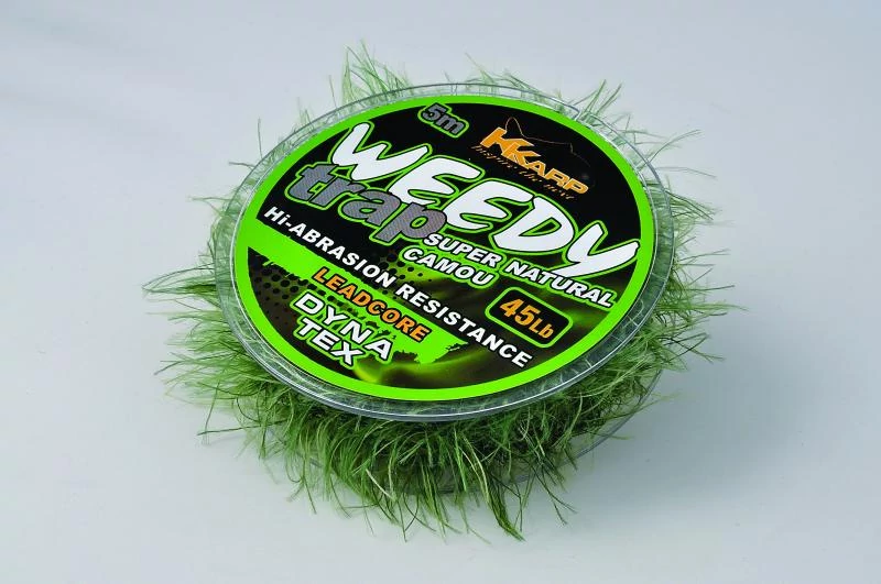K-Karp Dyna Tex Weedy-Trap Leadcore 5 m 45 lb natural fonott előkezsinór