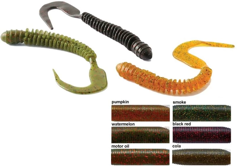 Rapture W. Ribbed Curly Tail 10cm Black&Red 10db lágygumi csali