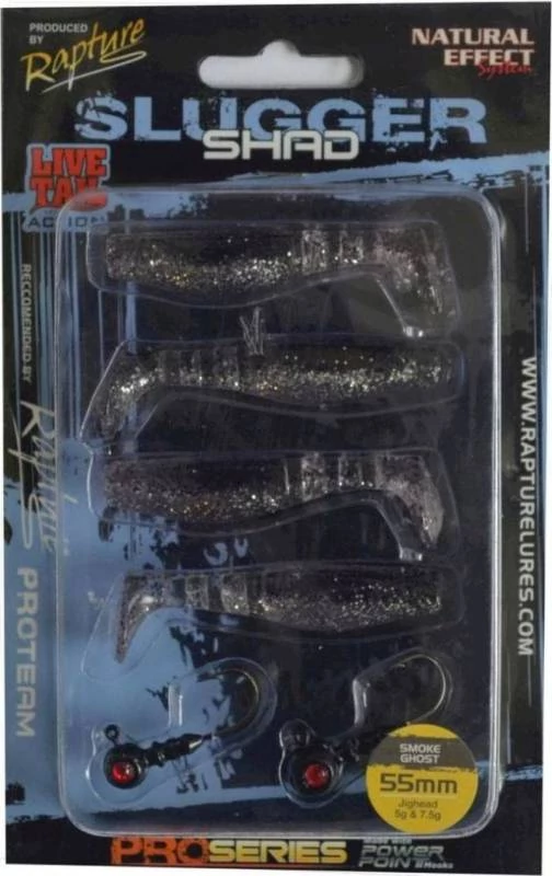 Rapture Slugger Shad Set 55 Smoke Ghost 4+2db/csg, műcsali szett
