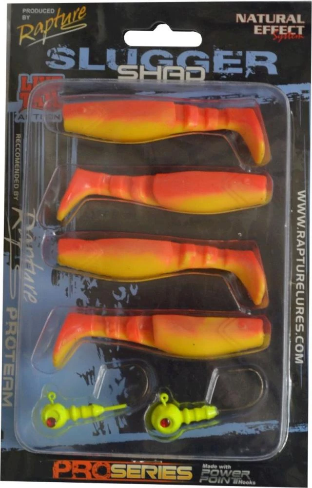 Rapture Slugger Shad Set 75 Flame Yellow 4+2db/csg, műcsali szett