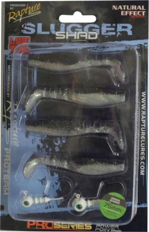 Rapture Slugger Shad Set 75geen Shiner 4+2db/csg, műcsali szett