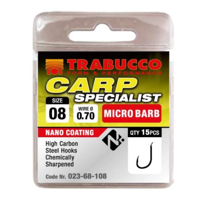 Trabucco Carp Specialist mikro szakállas horog, méret: 12